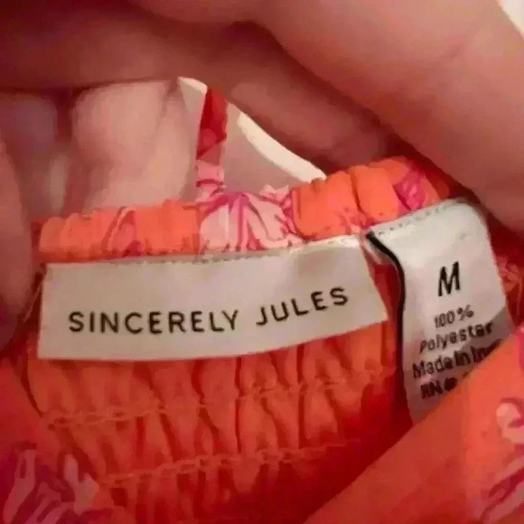 Sincerely Jules Orange and Pink Floral Maxi Dress- Size Medium- NWT - Picture 5 of 5